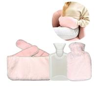 Luxury Hot Water Bottle with Adjustable Waist Belt by WarmEaze (Plush Pink) 3 Piece Set - Perfect for Shoulder, Back and Stomach Pain Relief. Soft and Cosy.