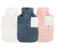 Luxury Hot Water Bottle with Super Soft Fluffy Cover - 2 Litre Capacity, Reusable Rubber Bottle with Faux Fur Knitted Design - Keeps You Warm & Cosy