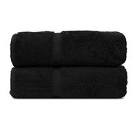 Luxury Hotel & Spa Quality, Quick Dry 100% Turkish Cotton 700 GSM, Eco Friendly Towel, for Bathroom Dobby Border Soft Bath Towel Set 27 X 54 (Black, Bath Towels - Set of 2)