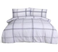 Luxury Houndstooth Check Brushed Cotton Duvet Cover Set - Easy Care Bedding