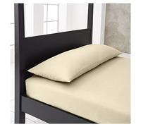 Luxury Housewife Pillowcases 2 Pack, Non Iron Plain Dyed Pillow Cover, Polycotton Pillow Cases, Cream, 74X48 Cm