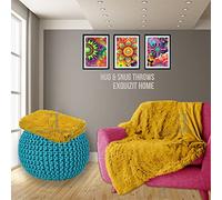 Luxury Hug and Snug Cuddles Fluffy Faux Fur Sherpa Teddy Fleece Reversible Throw Sofa Bed Super Soft Warm and Cosy Blanket Throw Ochre 150cm x 200cm Approximate