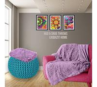 Luxury Hug and Snug Cuddles Fluffy Faux Fur Sherpa Teddy Fleece Reversible Throw Sofa Bed Super Soft Warm and Cosy Blanket Throw Lilac 150cm x 200cm Approximate