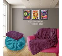 Luxury Hug and Snug Cuddles Fluffy Faux Fur Sherpa Teddy Fleece Reversible Throw Sofa Bed Super Soft Warm and Cosy Blanket Throw Plum 150cm x 200cm Approximate