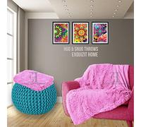 Luxury Hug and Snug Cuddles Fluffy Faux Fur Sherpa Teddy Fleece Reversible Throw Sofa Bed Super Soft Warm and Cosy Blanket Throw Pink 150cm x 200cm Approximate