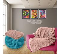 Luxury Hug and Snug Cuddles Fluffy Faux Fur Sherpa Teddy Fleece Reversible Throw Sofa Bed Super Soft Warm and Cosy Blanket Throw Blush Pink 150cm x 200cm Approximate