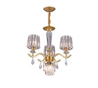 Luxury Industrial Chandelier,Gold Iron Crystal Pendant Lighting Semi-Flush Mount Ceiling Lights for Living Dining Room Bedroom-Gold 11light,Hanging Light(Gold,4light)