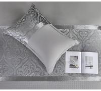 Luxury Infinity Jacquard Duvet Set: Available in Double, King, and Super King sizes for a truly indulgent and opulent sleep experience. (Silver, Cushion Cover 43x43cm)
