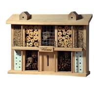Luxury Insect Hotels 22625e "Country House Superior" Solid Oak Wood - Wild Bee Hotel Design - Insect House for Beneficial Insects - Wild Bee House for Garden/Patio/Balcony - 47 x 12.5 x 34 cm -