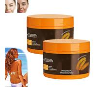 Luxury Intensive Tanning Gel, Brown Intensive Tanning Luxe Gel, Natural Tanning Accelerator Cream Gel, Dark Brown Tanning Gel For Sunbeds & Outdoor Sun (2 Pcs)