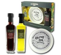 Luxury Italian Olive Oil Gift Set with Ceramic Dipping Dish - Includes Italian Extra Virgin Olive Oil & Balsamic Vinegar - Authentic Italian Cooking
