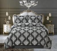 Luxury Jacquard Quilted Bedspread Set - 3-Piece Bedding Set with Pillow Shams, Soft & Lightweight Comforter, Elegant Floral Pattern for Bedroom & Guest Room Emma Grey Super King