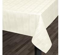 Luxury Jacquard Woven Wipeable Modern Table Dining Linen Cloths, Napkins, Table Runner (Cream, 132x132cm (52x52in))