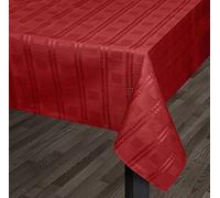 Luxury Jacquard Woven Wipeable Modern Table Dining Linen Cloths, Napkins, Table Runner (Red, 132x178cm (52x70in))