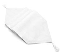 Luxury Jacquard Woven Wipeable Modern Table Dining Linen Cloths, Napkins, Table Runner (White, One Runner (13x70in))