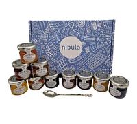Luxury Jam and Marmalade Selection Hamper | Nibula Treats | Includes 10 Mini Jars of Preserve, Marmalade and Honey and a Jam Spoon | Ideal for Men and Women!
