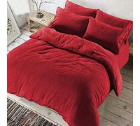 Luxury King Red Teddy Bear Fleece Fitted Sheets, Soft Warm Cuddle Fleece Fitted Bed Sheets - King Size Fleece Fitted Sheet Red