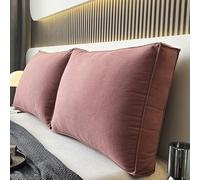 Luxury King Size Red Bed Cover Set Removable Reading Pillow with Anti-Collision Design Thickened Comfort Cushion for Elegant Bedroom Décor (90x55x15cm)