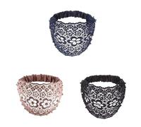 Luxury Lace Beaded Hair Accessories, Stylish Embellished Hairbands for Weddings, Boho Chic Crystal & Pearl Wide Headbands for Womens-Vacations & Daily Wear(3PCS Multi color, standard) (Color 3cps-B)