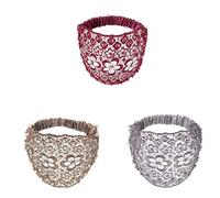 Luxury Lace Beaded Hair Accessories, Stylish Embellished Hairbands for Weddings, Boho Chic Crystal & Pearl Wide Headbands for Womens-Vacations & Daily Wear(3PCS Multi color, standard) (Color 3cps-A)