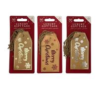 Luxury Large Christmas Name Tags - Pack of 20, Merry Christmas Jute String Tags, Festive Gift Labels, 12cm x 6cm