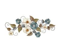 Luxury Large Metal Wall Art, 3D Heart Shaped Leaf Openwork Flower Metal Artwork Decor Creative Handmade Mural Wall Hanging Sculpture for Living Room