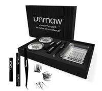 Luxury Lash Clusters Kit - Wispy & Fluffy Cluster Eyelash Extensions 8-16mm, 150H Wear | Korean Hypoallergenic PBT Fibers, Waterproof Glue & Seal | Gift Ready Premium Box (Mix-black box)