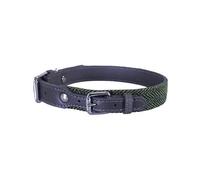 Luxury Leather 12 - 16" Forest Herringbone Grey Leather Dog Collar