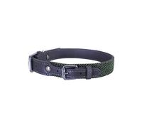 Luxury Leather 8 - 12" Forest Herringbone Grey Leather Pet Collar