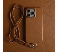 Luxury Leather Case For iPhone 16 15 11 13 12 14 Pro Max Strap Crossbody Lanyard Phone Cover Coque,brown,For iPhone 16 Pro Max