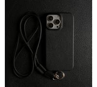 Luxury Leather Case For iPhone 16 15 11 13 12 14 Pro Max Strap Crossbody Lanyard Phone Cover Coque,Black,For iPhone 15 Pro Max