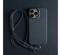 Luxury Leather Case For iPhone 16 15 11 13 12 14 Pro Max Strap Crossbody Lanyard Phone Cover Coque,Navy,For iPhone 12