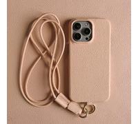 Luxury Leather Case For iPhone 16 15 11 13 12 14 Pro Max Strap Crossbody Lanyard Phone Cover Coque,Pink,For iPhone 12 Mini