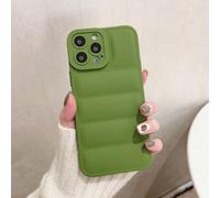 Luxury Leather Down Jacket The Puffer Phone Case For iPhone 14 13 12 11 Pro Xs Max X Xr 7 8 Puls SE Candy Color Shockproof Cover,Avocado green,For iPhone 13 Promax