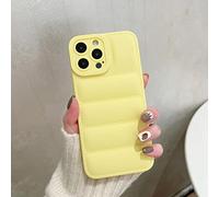 Luxury Leather Down Jacket The Puffer Phone Case For iPhone 14 13 12 11 Pro Xs Max X Xr 7 8 Puls SE Candy Color Shockproof Cover,yellow,For iPhone 14 Promax