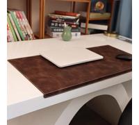 Luxury Leather Laptop Desk Pads, Large Mouse Pad with Edge Protector, Waterproof Table Mat Smooth Writing Pad for Office and Home (40x60cm,Brown)