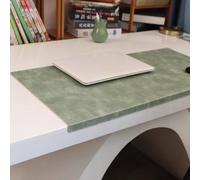 Luxury Leather Laptop Desk Pads, Large Mouse Pad with Edge Protector, Waterproof Table Mat Smooth Writing Pad for Office and Home (40x60cm,Matcha Green)