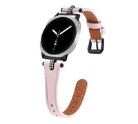 Luxury Leather Strap Compatible with Samsung Galaxy Watch 8 44mm 40mm Women | Slim Thin Leather Replacement Strap Sparkle Diamond Bracelet Wristband Dressy Watch Band with Bling Diamond Metal Buckle