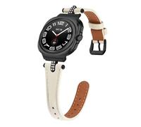 Luxury Leather Strap for Samsung Galaxy Watch Ultra 47mm 2025 2024 Women | Slim Thin Leather Replacement Strap Sparkle Diamond Bracelet Wristband Dressy Watch Band with Bling Diamond Metal Buckle