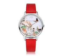Luxury Leather Women Dress Watches Wristwatch Fashion Flower Butterfly Ladies Bracelet Female Round Clock Quartz Watch