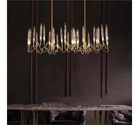 Luxury Led Chandelier Pendant Light for Living Room Dining Room Bedroom Hotel Home Decor, Modern Hanging Lamp with Candle Style, Indoor Ceiling Lighting Fixture 3 Color Light L120cm