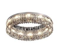 Luxury LED Crystal Ceiling Lights Indoor Modern Flush Mount Round Three Color Dimmable Lighting Fixture Living Room Bedroom Kitchen Restaurant Sliver Ceiling Lamp