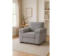 LUXURY LIFE Amalfi Jumbo Cord Fabric 1 Seater Sofa in Grey LUXURY LIFE Grey