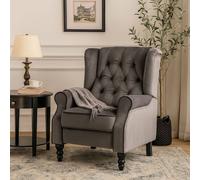 LUXURY LIFE Ashford Recliner Armchair Manual Push Back Recliner in Grey LUXURY LIFE Grey