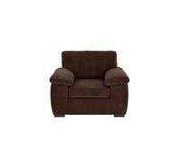 LUXURY LIFE Collingdale Jumbo Cord Fabric 1 Seater Sofa in Chocolate LUXURY LIFE Chocolate