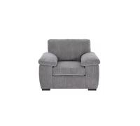 LUXURY LIFE Collingdale Jumbo Cord Fabric 1 Seater Sofa in Grey LUXURY LIFE Grey