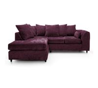 LUXURY LIFE Dylan Chenille Fabric Left Hand Facing Corner Sofa in Aubergine LUXURY LIFE Aubergine