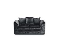 LUXURY LIFE Dylan Crushed Velvet Fabric 2 Seater Sofa in Black LUXURY LIFE Black
