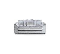 LUXURY LIFE Dylan Crushed Velvet Fabric 3 Seater Sofa in Silver LUXURY LIFE Silver