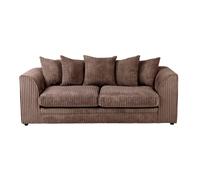 LUXURY LIFE Dylan Jumbo Cord Fabric 3 Seater Sofa in Chocolate LUXURY LIFE Chocolate